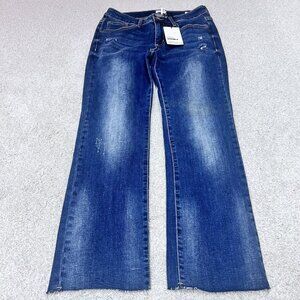 Special A Jeans Women’s Blue Distressed Straight Leg Pockets Size 5 NWT